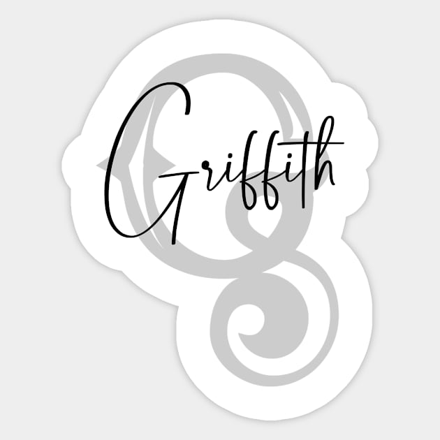 Griffith Second Name, Griffith Family Name, Griffith Middle Name Sticker by Huosani